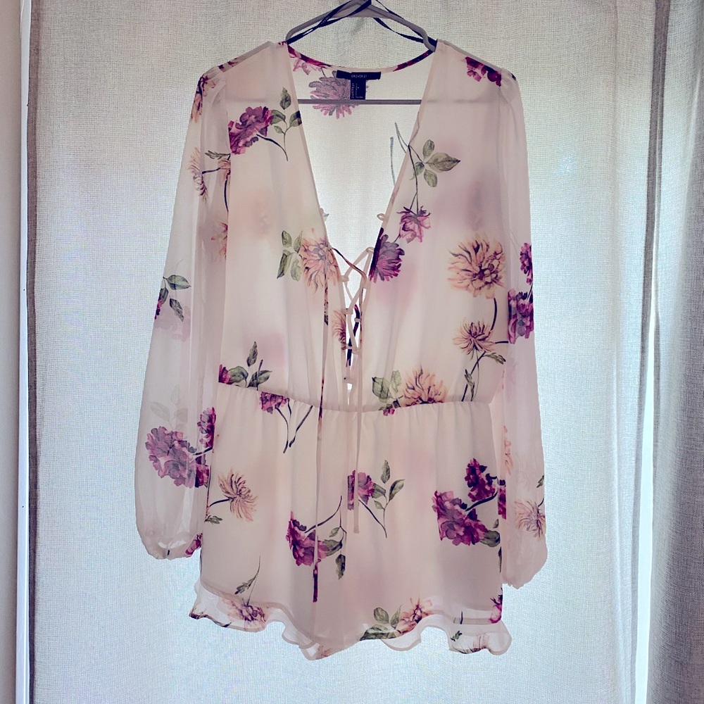Sheer Long Sleeve Romper